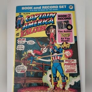 Vintage Captain America and the Falcon Book & Record Set Marvel Comic 19…